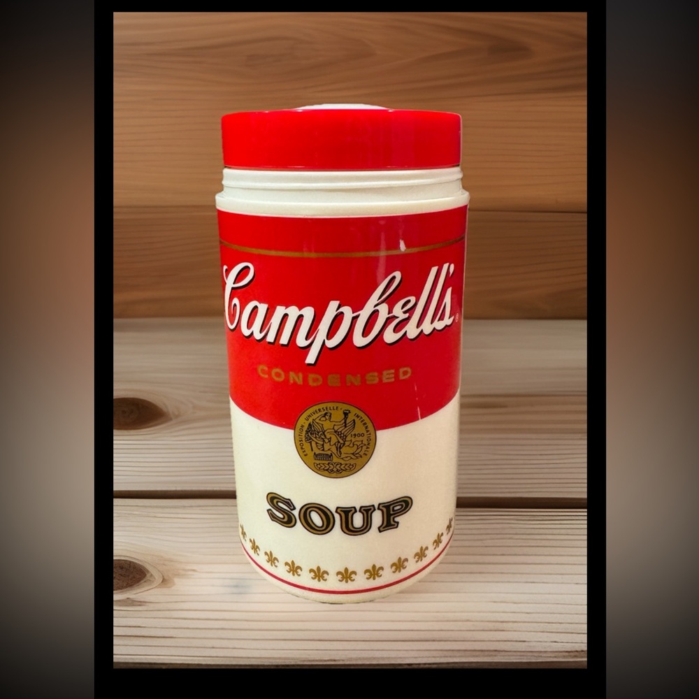 Campbell's Soup 1998 Vintage Thermos Canister 11oz USED: Top Red Cup is Missing